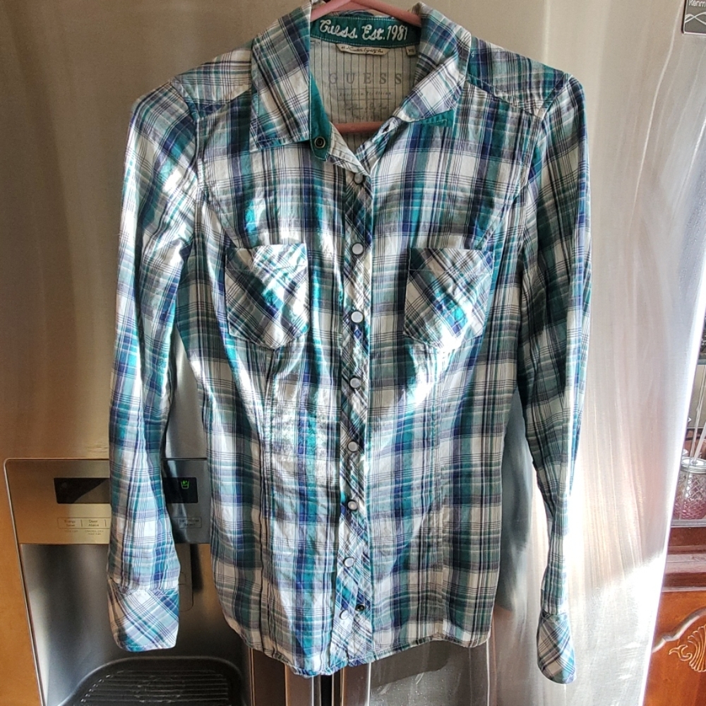 Guess Plaid button up